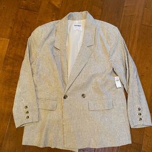 NEW linen blend blazer - large